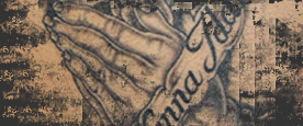 Black and White Memorial Cross / Hands Tattoo