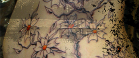 Cherry Blossom On Ribs Tattoo
