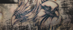 3 Eagles On Stomach Tattoo