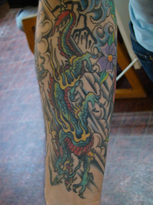 koi sleeve tattoos. Full Color Arm Tattoo – Koi