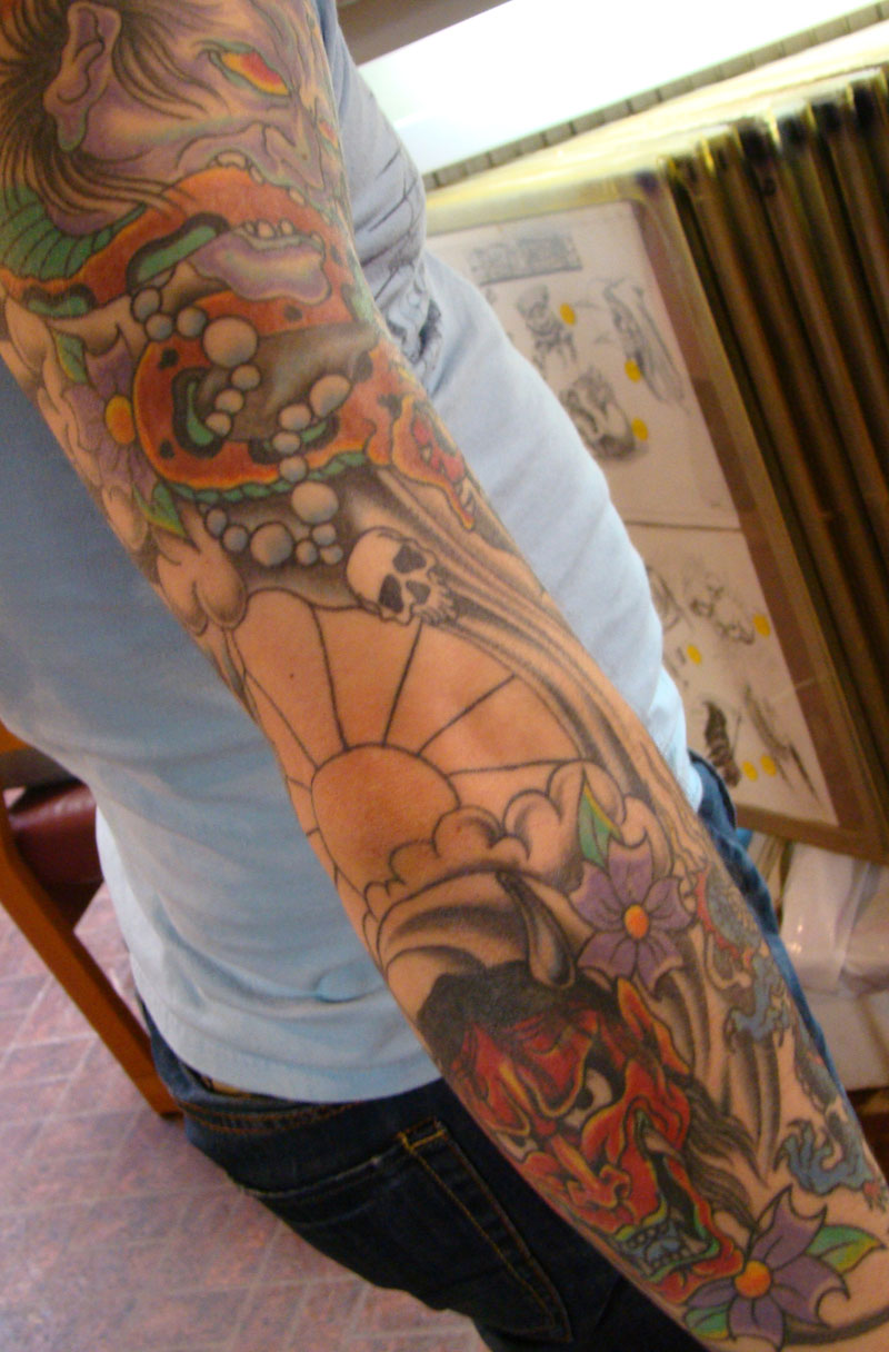 Full Color Arm Tattoo - Koi