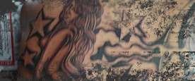 Full Back Tattoo : Ladies Riding Rockets