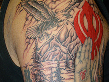 Nice Landscaped Half Sleeve Tattoo